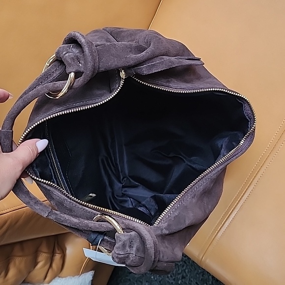 suede bag in chocolate color - Picture 10 of 12